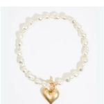 Piper . K VIRAL 21" NECKLACE WITH PEARLS AND A HEART IN MATTE GOLD Photo 2