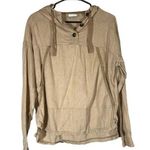 Columbia Beige Long Sleeve Hooded Cotton Hemp Blend Hiking Shirt Women Sz S Photo 0