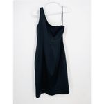 Eliza J  pleated side one shoulder black mini dress formal size 8 Photo 5