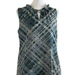 CAbi Blouse Sleeveless Keyhole Neck Tie Back Chiffon Gray Women’s Size Medium Photo 0