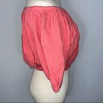Elan Coral Off The Shoulder Cropped Crop Top Small Puffy Sleeves NWT Photo 5