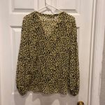 Mint Velvet Blouse Top Womens Size 14 UK 10 US Yellow Black Animal Print Sheer Photo 6