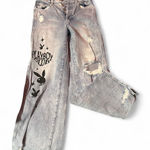 Playboy  Gray Distressed Wide Leg Jeans Photo 0