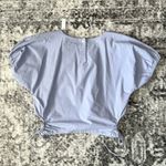 Madewell New  Embroidered Poplin Puff-Sleeve Cutout Crop Top Photo 7