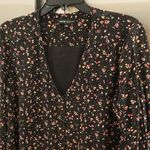 Sézane 💕MADEWELL ET SEZANE💕 Elly 100% Silk Shirtdress ~ Black Floral Print Large L Photo 9