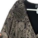 Alex Evenings  Brown Black Slinky Blouse Cocktail Party Elegant Womens Plus 3x Photo 2