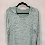 Soft Surroundings Sweater Dress Womens Petite Large Blue Polyester Cotton Hood Photo 1