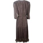 NEW KOKO + MASON Leopard Print Ruffle Midi Dress Holiday Event Wedding Guest M Brown Size M Photo 6