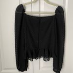 Renvy Jacquard Peplum Top Black Long Sleeve Size XS Photo 4
