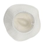 White Paper Straw Panama Fedora Sun Hat White Photo 6