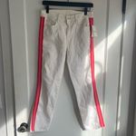 MOTHER The Mid Rise 28 Dazzler Crop in Whipping The Cream Pink Racer Red Photo 4