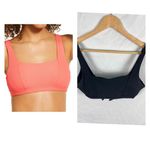 BECCA by Rebecca virtue  Women's Olivia Ribbed Bralette Bikini Top Black Medium Photo 1