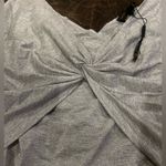 Donna Karan  New York Empire Twist Top in Silver Long Sleeve Photo 1