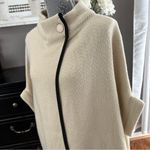 LC Lauren Conrad Cream Poncho with Black Accents Cape Sweater One Size (EUC) Photo 2