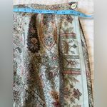 Vintage Talbots Paisley 100% Silk Wrap Maxi Skirt Silver/Beige/Brown 14. NWT Gray Photo 6
