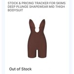 SKIMS  Size XXS Deep Plunge Shapewear Mid Thigh Bodysuit Cocoa brown nwt Photo 2