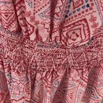 Paloma Blue Silk Pink Geometric Print Crochet Trim Romper Playsuit size Large Photo 4