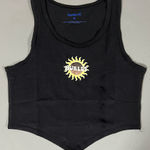 Hurley  Black Sun Logo Graphic Tank Crop Top T-Shirt Tee Size S ☀️ Photo 0