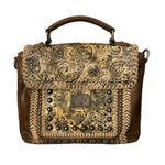 Montana West Studded Tooled Faux Leather Top Handle & Shoulder Strap Cowgirl Bag Photo 1
