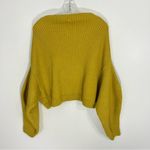 Free People  Emmy Mock Meck Sweater Long Sleeve Cropped Size XS Golden Yellow Photo 6