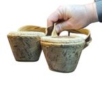 b.o.c Born Concept Sandals 10/42 Women Brown Cork Wedge Cross Strap‎ Slide Photo 7