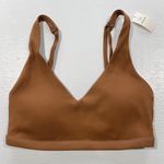 Aerie New Offline Ribbed Plunge Double Strap Mesh Back Sports Bra Brown Size Small Photo 6