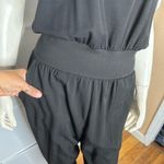 VICI  Kaylie Tencel Pocketed Lace Cami Jumpsuit Black Size Medium Photo 4