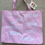 NEW I Love Italia Italy Medium Pink Tote Bag Shoulder Handbag Tourist City NWT Photo 1