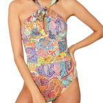 Bleu Rod Beattie New! Paisley-Print Halterneck One-Piece Swimsuit Photo 0