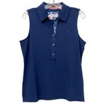 Tommy Bahama  Paradise Piqué Sleeveless Polo Island Navy Size M NWT Golf Resort Photo 5