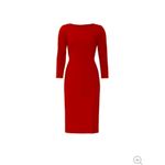 Lafayette 148  RED ITALIAN PUNTO MILANO ALDRICH SHEATH DRESS Photo 5