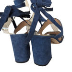 Club Monaco Wrap Sandals Aelena Size 7 Blue Suede Heeled Photo 2