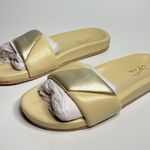 Seychelles Trilogy Slides in Ivory/Platinum Two-Tone Leather Photo 3