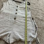 ee:some  Linen Blend Romper Women's Sleeveless Beige Size Small Earthy Minimalist Photo 4