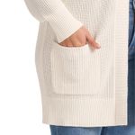 Max & Mia NWT Women's Open Front Long Sleeve Cardigan Sweater Ivory M Photo 6