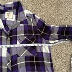 Arizona Jeans 🦋 Arizona Jean Company Purple Flannel Boyfriend Fit Button Down XXL Photo 4