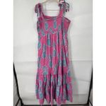 Crown & Ivy Pineapple Print Swiss Dot Maxi Dress Women XL Pink Preppy Beach Photo 2