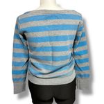 American Eagle  Womens Sweatshirt Pullover Boat Neck Striped Gray Blue Yellow Y2K Photo 3