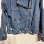 Essue  Blue Denim Moto Jacket Sz S Photo 4