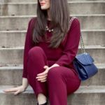 Madewell  Burgundy Red Sloan Crepe Jumpsuit 3/4 Sleeve Jumpsuit Photo 2