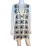 frame denim FRAME Crochet Tassel Popover Mini Dress in Navy Photo 3