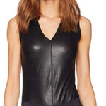 Commando 
Faux Leather V-Neck Bodysuit size small Photo 0