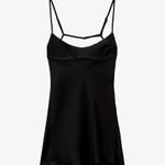 ZARA Black Satin Mini Dress Photo 3