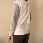 J.Crew Color Block Gray Cream White Back Zip Terry Cloth Sweater Size S Photo 8