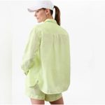 Athleta Retreat Oversized Linen Button Up Shirt in Limone Large Photo 8
