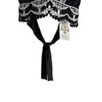 BECCA by Rebecca virtue Becca Delilah Black White Lace Trim Halter Bikini Swimsuit Top Size Large Photo 4