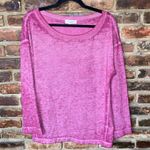 Treasure & Bond  Fuchsia Pink Bell Sleeve Lightweight Sweatshirt Women's Medium Photo 1