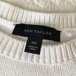 Ann Taylor Lantern Sleeve Crewneck Sweater Women's XXS White Photo 1