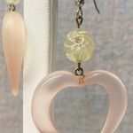 Frosted Pink Heart Beads Drop Earrings Y2K Aesthetic Trendy Fashion Accessory Photo 3