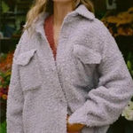 Urban Outfitters  Palmer Sherpa Shirt Jacket Shacket Lavender Light XS Photo 0